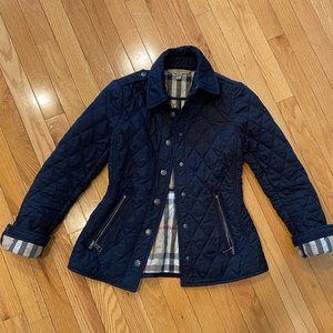 Burberry Navy Quilted Jacket - Size XS